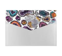 Geodes and Rocks Organiseur de documents en accordéon à 6 poches avec étiquettes, dossiers de documents de voyage, enveloppes en plastique avec fermeture à pression, 33 x 23 cm