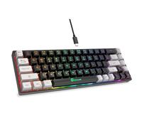 GEODMAER Clavier de jeu 65 % - Rétroéclairé à LED - Clavier de jeu filaire ultra compact anti-ghosting sans conflit - 68 touches - Pour PC et ordinateur portable