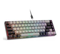 GEODMAER Clavier de jeu à 65 %, mini clavier filaire rétroéclairé, ultra compact, anti-ghosting, sans conflit, 68 touches, clavier de jeu filaire à membrane pour PC, ordinateur portable, Windows Gamer