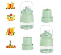 Geoet Electric Juicer, Bpa Free Electric Citrus Juicer, Portable Blender Cup, Multifunctional Large-Capacity Wireless Blenders Rechargeable, Personal Travel Press Juicer Cups (2pcs-Green)