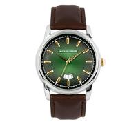 Geoffrey Beene Montre à quartz analogique pour homme avec date - Cadeau élégant pour homme, Marron/cuir, Geoffrey Beene Collection Diamond