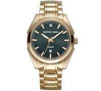 Geoffrey Beene Montre à quartz classique en acier inoxydable pour homme - Design élégant - Résistante à l'eau, doré, 42
