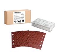 GEOGIEEW 40 Pièces Papier Poncage Set, 93x185mm Papier Abrasif Klett 240, 8 Trous, Zubehör pour Multischleifer Schwingschleifer Triangle Voiture