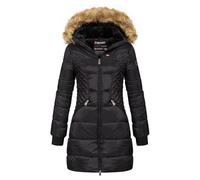 Geographical Norway Abeille Lady Distribrands - Parka Chaude Femme - Manteau Epais Capuche Fausse Fourrure - Blouson Coupe Vent Hiver - Doudoune Long Doublure (Noir S - Taille 1)