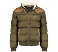 Geographical Norway Abramovitch Men Distribrands - Manteau Chaud Capuche Fourrure - Veste Chaude Homme - Blouson Manches Longues Doublure Coupe Vent Hiver - Parka Hommes Style Casual (Kaki L)