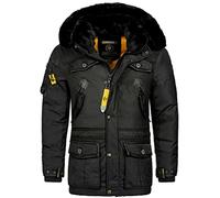 Geographical Norway ACORE Veste d'hiver chaude pour homme, parka d'extérieur de luxe SKI Anorak Manteau d'hiver, Couleur : noir, Taille : L, Noir , L