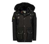 Geographical Norway ACROBATE MEN - Parka Chaude Homme Imperméable - Manteau Épais Capuche Outdoor - Blouson Chaud Coupe Vent Hiver Doublure Extérieur - Jacket Veste Hommes NOIR S