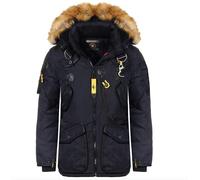 Geographical Norway Agaros Men - Parka Chaude Homme Automne Hiver - Manteau Large Impermeable Deperlant Capuche - Blouson Chaud Coupe Vent Veste Hommes - Cadeau Ideal Hommes (Marine XL-Taille 4)