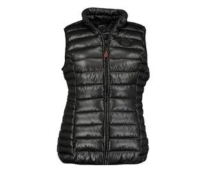 Geographical Norway Annecy Vest Basic Lady - Gilet Chaud Matelassee Sans Manche Femme Automne Hiver Printemps Ete - Veste Manteau Chaud - Doudounes Manches Courtes Blouson - Femmes (Noir L)