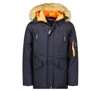 Geographical Norway Arnold Men Parka Longue Chaude Homme Automne Hiver - Manteau Impermeable Deperlant - Veste Capuche Fourrure Outdoor - Blouson Coupe Vent - Hommes (Marine 2XL)