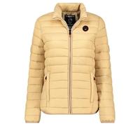 Geographical Norway ATIKAMAP Femme - Doudoune Légère Matelassée Mi-Saison - Blouson Chaud Daily Wear - Veste Outdoor Coupe-Vent avec Capuche Amovible - Style Urbain Automne Hiver (Beige M)