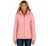 Geographical Norway Atikotal Lady Hood doudoune femme fine matelassée à capuche - blouson léger zippé avec poches latérales, badge poitrine et manche, veste mi-saison casual