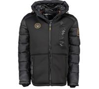 Geographical Norway Bafare Men - Parka Longue Chaude Homme Automne Hiver - Manteau Impermeable Deperlant - Veste Capuche Fourrure Outdoor - Blouson Coupe Vent - Hommes (Noir L)