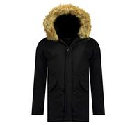 Geographical Norway Bagway Men Parka Longue Chaude Homme Automne Hiver - Manteau Impermeable Deperlant - Veste Capuche Fourrure Outdoor - Blouson Coupe Vent - Hommes (Noir M)