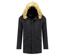 Geographical Norway Bagway Men Parka Longue Chaude Homme Automne Hiver - Manteau Impermeable Deperlant - Veste Capuche Fourrure Outdoor - Blouson Coupe Vent - Hommes (Marine 2XL)