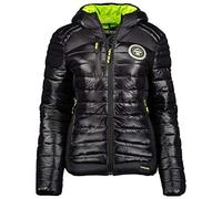 Geographical Norway Bambway Lady Veste Coupe Vent Femme Outdoor - Blouson Deperlant Manches Longues Femmes - Manteau Pluie Randonnee Saison Printemps Ete Automne Hiver (Noir XL)