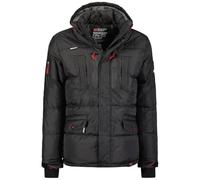 Geographical Norway Basilboli Men Veste Coupe Vent Homme Outdoor - Blouson Deperlant Manches Longues Hommes - Manteau Pluie Randonnee Saison Printemps Ete Automne Hiver (Noir L)