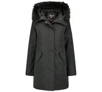 Geographical Norway Basiline Lady Parka Longue Epaisse Chaude Femme Automne Hiver - Manteau Fin Capuche Fausse Fourure - Blouson Coupe Vent - Doudoune Elegante Femmes (Noir XL)