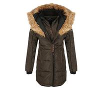 Geographical Norway BEAUTIFUL Femme/Women - Doudoune/Manteau Femme, Parka avec fourrure - Blouson polaire chic pour l’hiver, veste longue femme (as4, alpha, x_l, regular, regular, Kaki, XL)