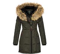 Geographical Norway Beautiful Parka Manteau Femme Capuche Fourrure (5, Kaki),XX-Large