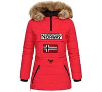 Geographical Norway BELINDA LADY - Parka Chaude Femme - Manteau Impermeable Capuche Fourrure - Passe Tete Coupe Vent Hiver -Veste Doublure Chaud Femmes Mode (Rouge XL) Taille 4
