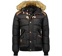 Geographical Norway BELPHEGOR BELL Men - Veste/Blouson homme hiver - Doudoune polaire matelassée avec capuche pour homme - Manteau fourrure impermeable noir/Blouson coup vent (M)