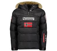 Geographical Norway BILBOQUET MEN - Parka Passe Tête Chaude Homme Imperméable - Manteau Épais Capuche Fourrure Outdoor - Blouson Chaud Coupe Vent Hiver Doublure Extérieur Veste Hommes NOIR XXL
