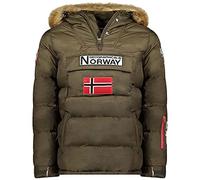 Geographical Norway BILBOQUET MEN - Parka Passe Tête Chaude Homme Imperméable - Manteau Épais Capuche Fourrure Outdoor - Blouson Chaud Coupe Vent Hiver Doublure Extérieur Veste Hommes KAKI M
