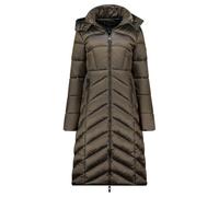 Geographical Norway BLANCHE LONG NAVY DB LADY 0116 NAVY (WZ5476F/GN-MARINE) Veste d'hiver pour femme Bleu marine avec capuche Longue chaude et confortable Fermeture éclair, kaki, XL taille tall