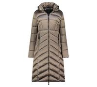 Geographical Norway BLANCHE LONG NAVY DB LADY 0116 NAVY (WZ5476F/GN-MARINE) Veste d'hiver pour femme Bleu marine avec capuche Longue chaude et confortable Fermeture éclair, taupe, XL taille tall
