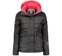 Geographical Norway Bonixe Lady - Parka Longue Epaisse Chaude Femme Automne Hiver - Manteau Fin Capuche Fausse Fourure - Blouson Coupe Vent - Doudoune Elegante Femmes (Noir XL)