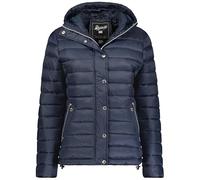 Geographical Norway Bubulle Lady - Doudoune Chaude Matelassee Capuche Femme Automne Hiver Printemps Ete - Veste Manteau Chaud - Doudounes Manches Longues Blouson - Femmes (Marine L)