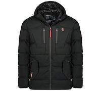 Geographical Norway Cachot Lady - Parka Longue Epaisse Chaude Femme Automne Hiver - Manteau Fin Capuche Fausse Fourure - Blouson Coupe Vent - Doudoune Elegante Femmes (Noir XL)