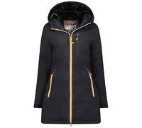 Geographical Norway Cassim Lady - Parka Longue Epaisse Chaude Femme Automne Hiver - Manteau Fin Capuche Fausse Fourure - Blouson Coupe Vent - Doudoune Elegante Femmes (Marine XXL)