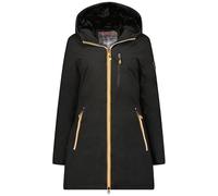 Geographical Norway Cassim Lady - Parka Longue Epaisse Chaude Femme Automne Hiver - Manteau Fin Capuche Fausse Fourure - Blouson Coupe Vent - Doudoune Elegante Femmes (Noir L)