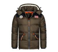 Geographical Norway Celian Men - Doudoune Homme Capuche - Chaude Matelassee Automne Hiver - Veste Manteau Chaud - Blouson Ski Coupe Vent Manches Longues Rembourrage - Parka Hommes (Kaki XL)