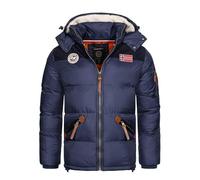Geographical Norway Celian Men - Doudoune Homme Capuche - Chaude Matelassee Automne Hiver - Veste Manteau Chaud - Blouson Ski Coupe Vent Manches Longues Rembourrage - Parka Hommes (Marine XXL)