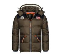 Geographical Norway Celian Men - Doudoune Homme Capuche - Chaude Matelassee Automne Hiver - Veste Manteau Chaud - Blouson Ski Coupe Vent Manches Longues Rembourrage - Parka Hommes (Kaki M)