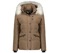 Geographical Norway Chester Lady Parka Longue Epaisse Chaude Femme Automne Hiver - Manteau Fin Capuche Fausse Fourure - Blouson Coupe Vent - Doudoune Elegante Femmes (Taupe XL)