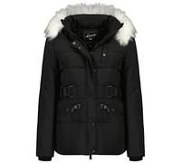 Geographical Norway Chester Lady Parka Longue Epaisse Chaude Femme Automne Hiver - Manteau Fin Capuche Fausse Fourure - Blouson Coupe Vent - Doudoune Elegante Femmes (Noir XL)