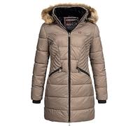 Geographical Norway Cora IMS Veste d'hiver parka à capuche en fourrure pour femme avec bonnet UD S M L XL XXL Taupe Debby M