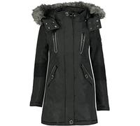Geographical Norway CORALY Women/Lady - Manteau/Doudoune Femme, Parka avec fourrure - Blouson polaire chic pour l’hiver, veste longue femme (as4, alpha, xx_l, regular, regular, Noir, XXL)