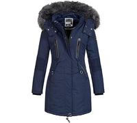 Geographical Norway CORALY Women/Lady - Manteau/Doudoune Femme, Parka avec fourrure - Blouson polaire chic pour l’hiver, veste longue femme (as4, alpha, m, regular, regular, Marine, M)