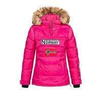 Geographical Norway, Doudoune matelassée pour Femme, Passe-tête Demi Zip, Capuche Fixe, modèle Belancolie, Rose, L,Taille 3