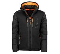 Geographical Norway, Doudoune pour Homme BIMATIERE, CONTRASTEE ET MATELASSEE, avec Capuche ET 2 Poches ZIPPEES, EMPIECEMENTS Contrastes sur Coudes, MODELE Beachwood,Noir,XL