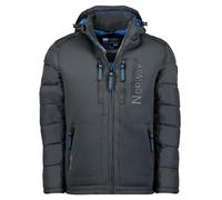 Geographical Norway, Doudoune pour Homme BIMATIERE, CONTRASTEE ET MATELASSEE, avec Capuche ET 2 Poches ZIPPEES, EMPIECEMENTS Contrastes sur Coudes, MODELE Beachwood Gris foncé XXL