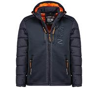 Geographical Norway, Doudoune pour Homme BIMATIERE, CONTRASTEE ET MATELASSEE, avec Capuche ET 2 Poches ZIPPEES, EMPIECEMENTS Contrastes sur Coudes, MODELE Beachwood Marine XL
