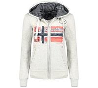 Geographical Norway FARLOTTE Lady - Sweat Femme Manches Longues Chemise Poches - Sweat Femme Manches Longues Pull Hiver - Veste à Capuche Hoodies Hoodie Casual Classic (Gris Clair, L)