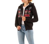 Geographical Norway FARLOTTE Lady - Sweat Femme Manches Longues Chemise Poches - Sweat Femme Manches Longues Pull Hiver - Veste à Capuche Hoodies Hoodie Casual Classic (Noir, M)