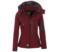 Geographical Norway Femme Softshell Veste D'Extérieur Tassion Capuche Détachable - Bordeaux Tislande, M